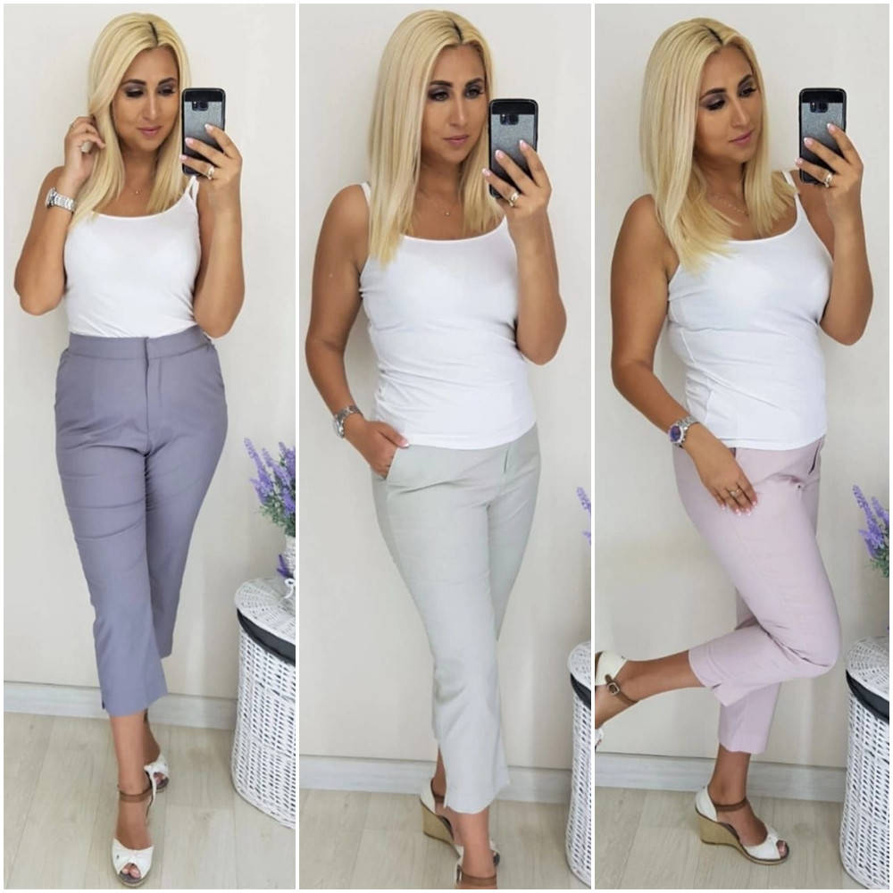 

Летние легкие брюки с карманами ткань коттон размеры батал, Серый