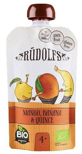 

Rudolfs Organic Пюре Pouch Манго-банан-айва 4м+ (110г)