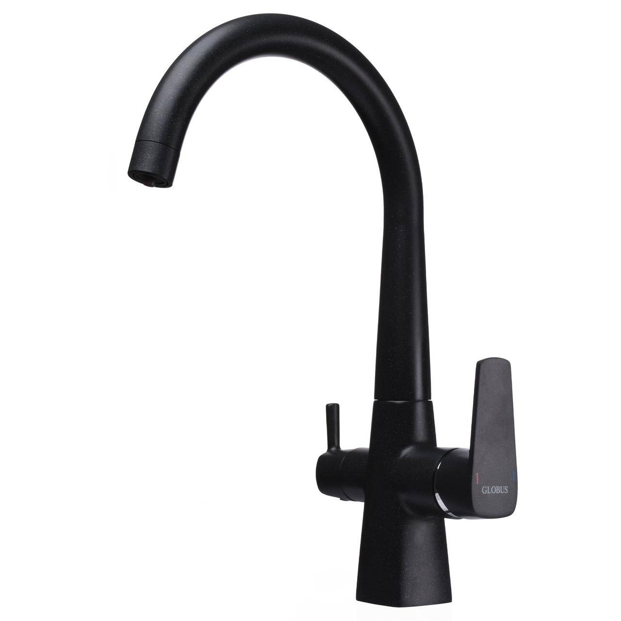 

Кухонный смеситель Globus Lux GLLR-0999-1-ONIX с подкл. к фильтру, Черный