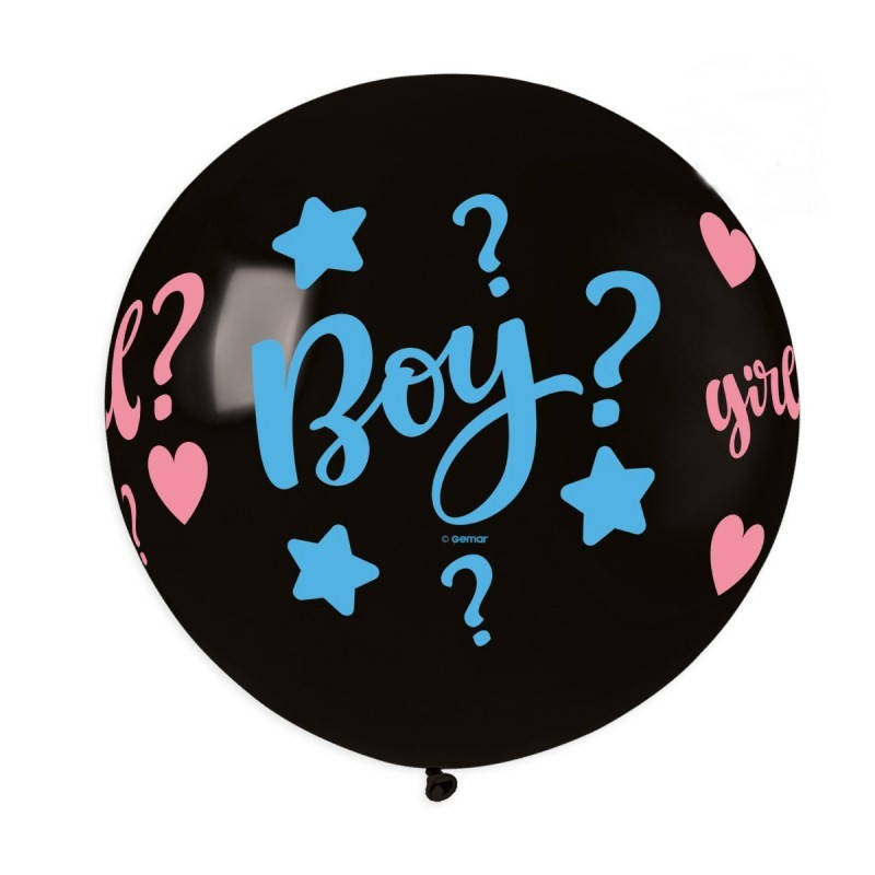 

Воздушный шар гигант "Boy or girl" 80 см, для определения пола ребенка Baby Shower, Черный