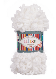 

Пряжа Puffy Fine Alize-55, Белый