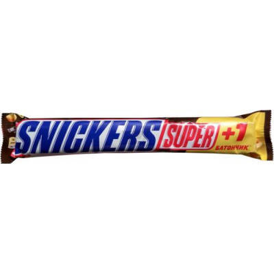 

Батончик Snickers Super+1 с арахисом, карамелью и нугой, покрытый молочным шоколадом 112,5 г