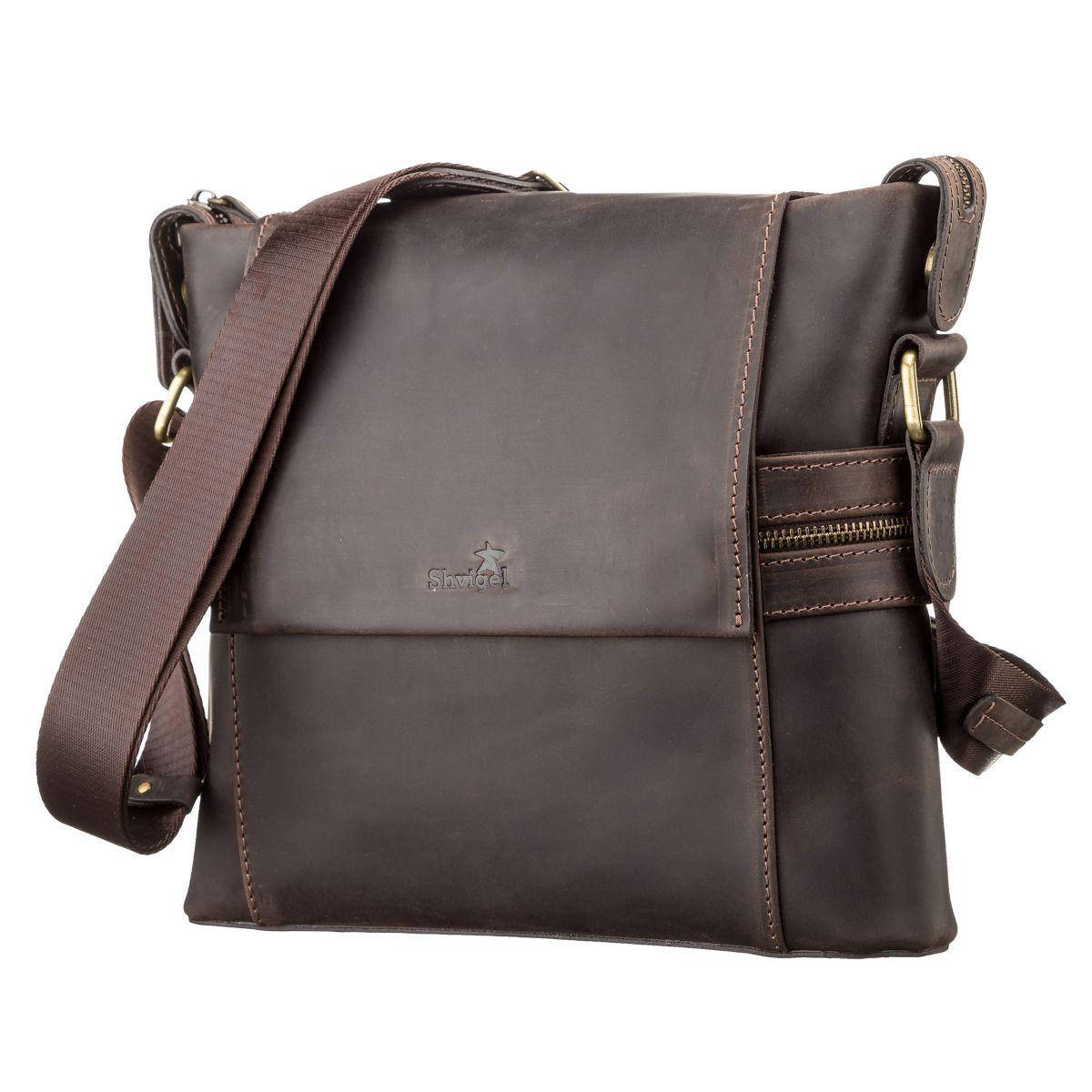 

Сумка мужская SHVIGEL 11097 кожаная Коричневая, Коричневый