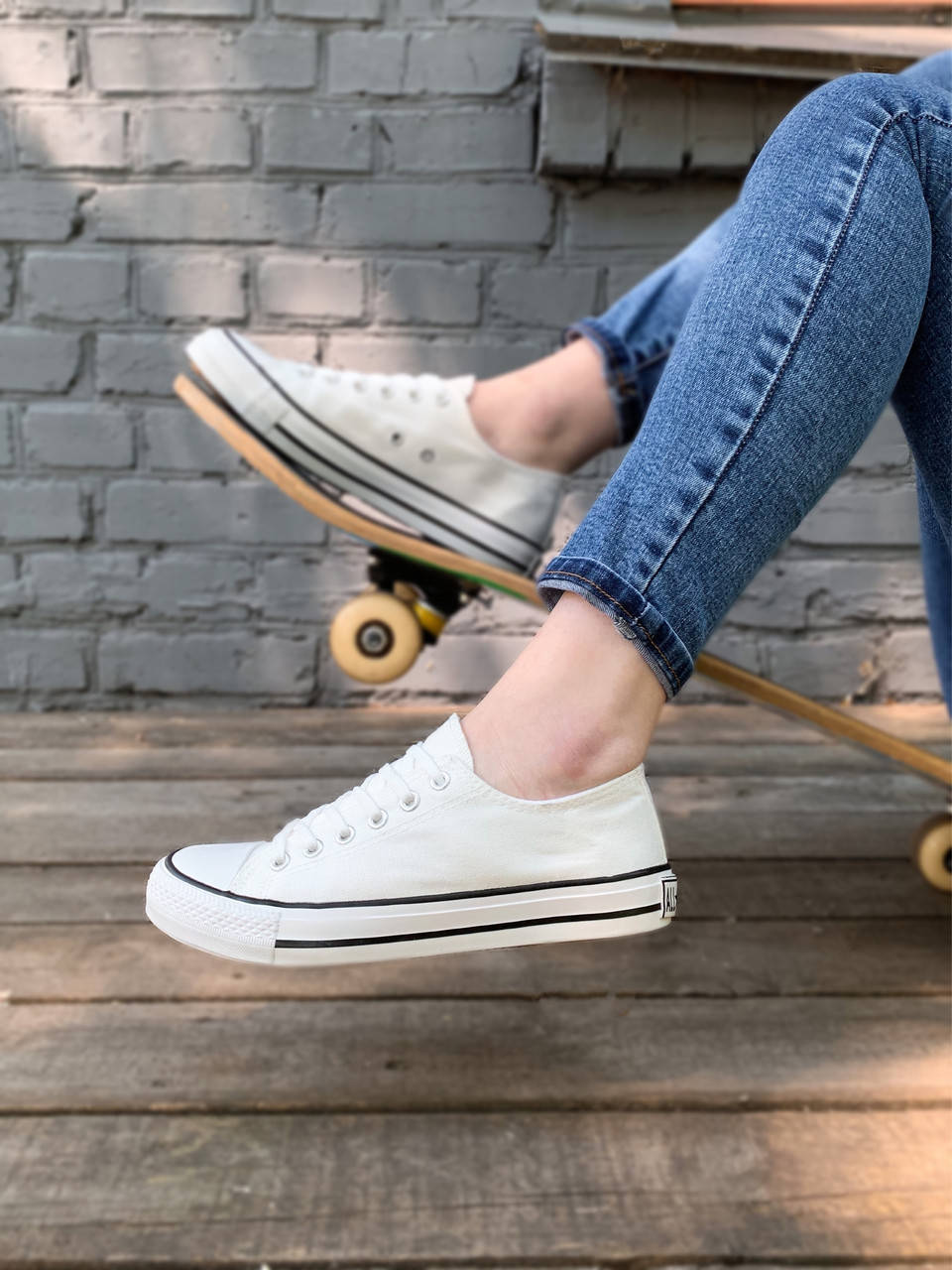 

Белые невероятные кеды в стиле Converse 39, Белый