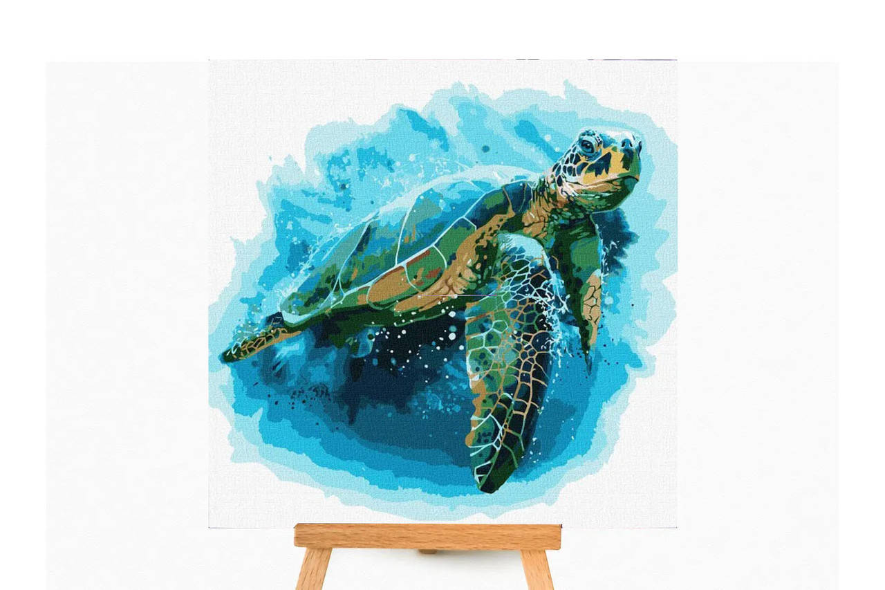 

Картины по номерам 50*50 "Голубая черепаха" №4271