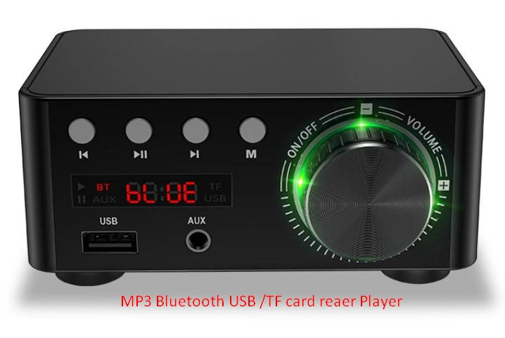 

Усилитель звука с блютус 2х50Вт USB TF AUX. В корпусе TPA3116D2, Черный