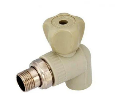 

Кран шаровый радиаторный угловой PPR 20х1/2"evci, Светло-серый