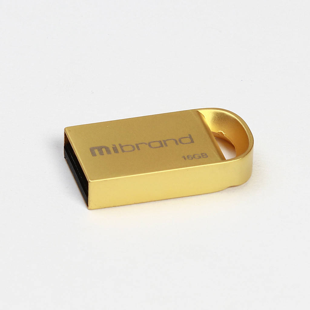 

Маленькая флешка для автомагнитолы Mibrand USB2.0 lynx 16GB Gold