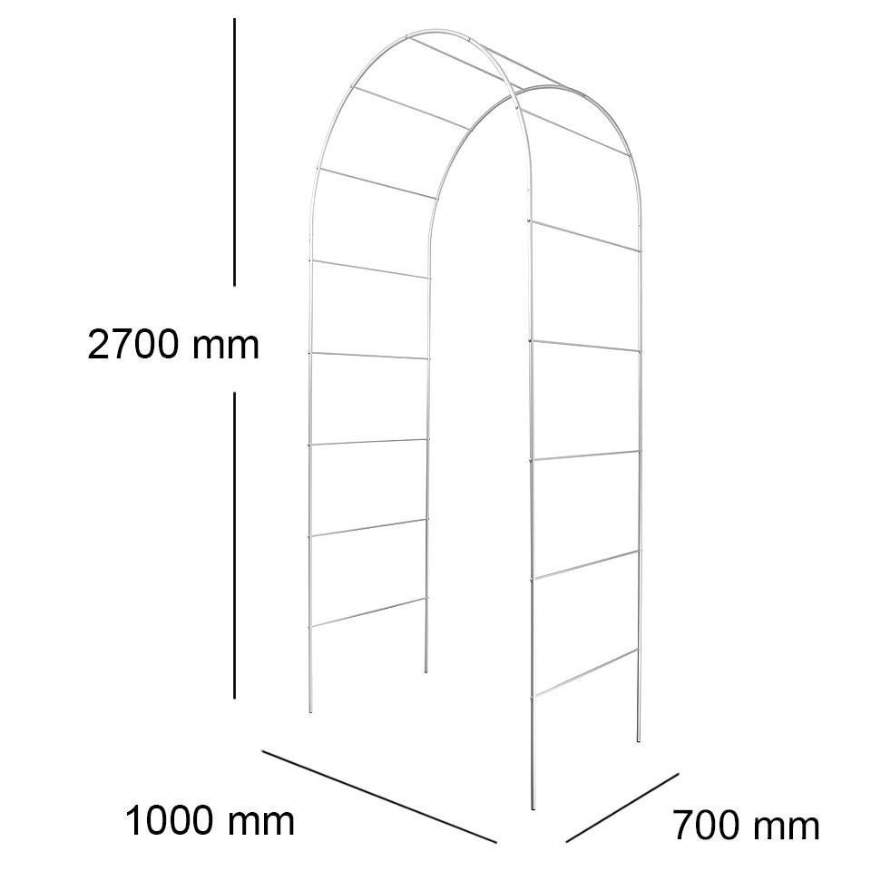 

Опора для растений Арка садовая 2700*1000*700 (D16), Серебристо-серый