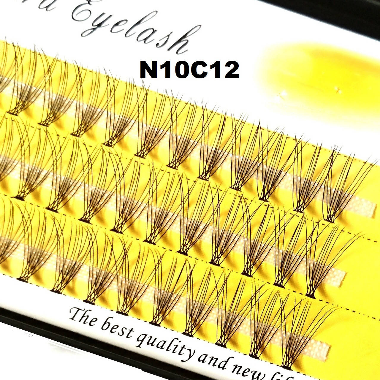 

Ресницы Nesura Eyelash 10D, 12 мм, изгиб C, 0,10, 60 пучков Несура ресницы накладные, Черный