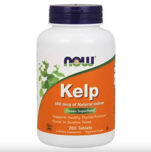 

Йод из Органических водорослей Now Foods Kelp 150 мкг таблетки 200 шт