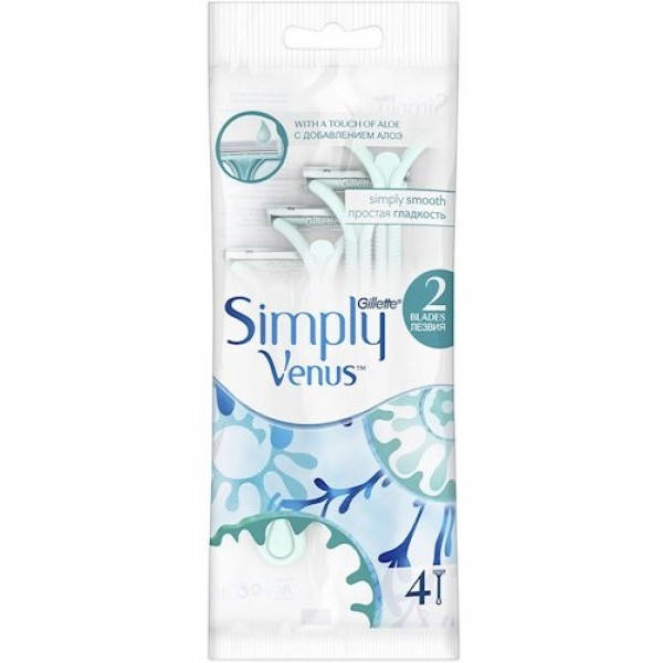 

Набор одноразовых станков для бритья Gillette Venus Simply 2, 4 шт