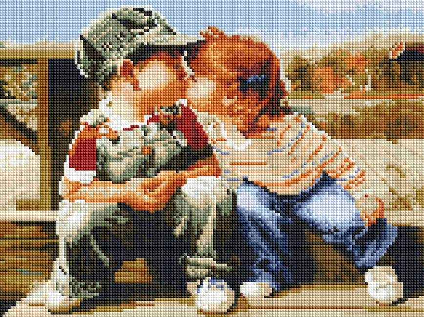 

Алмазная мозаика ColorArt 30х40см Первый поцелуй ST430