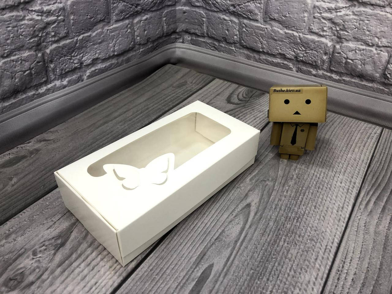 

*10 шт* / Коробка под зефир / *h=5* / 200х100х50 мм / Белая / окно-бабочка, Белый