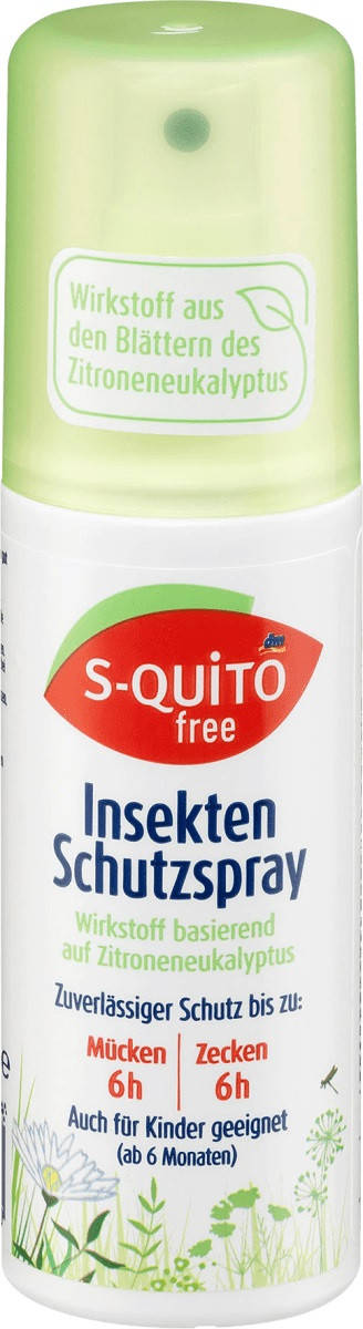 

S-quito free Insektenschutzspray Zitroneneukalyptus Защитный спрей от насекомых для взрослых и детей 100 мл