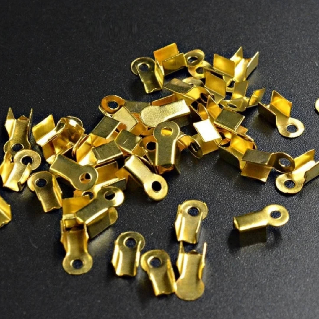 

Набор (10 шт) Концевик зажимной для шнура с петлёй, 8 х 3 мм, Цвет - ЗОЛОТО