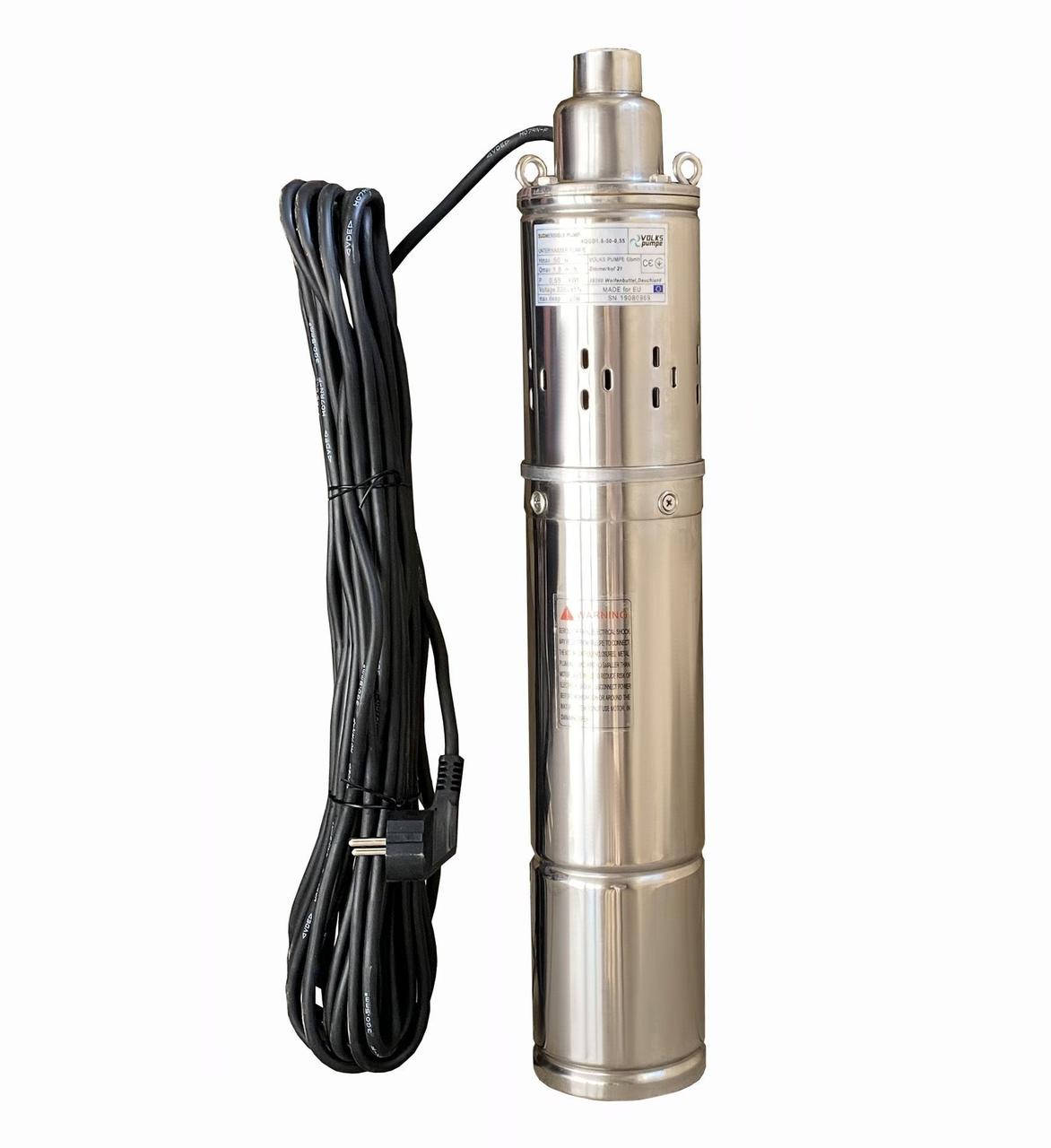 

Насос скважинный шнековый VOLKS pumpe 4 QGD 1,8-50-0,5кВт +кабель 15м