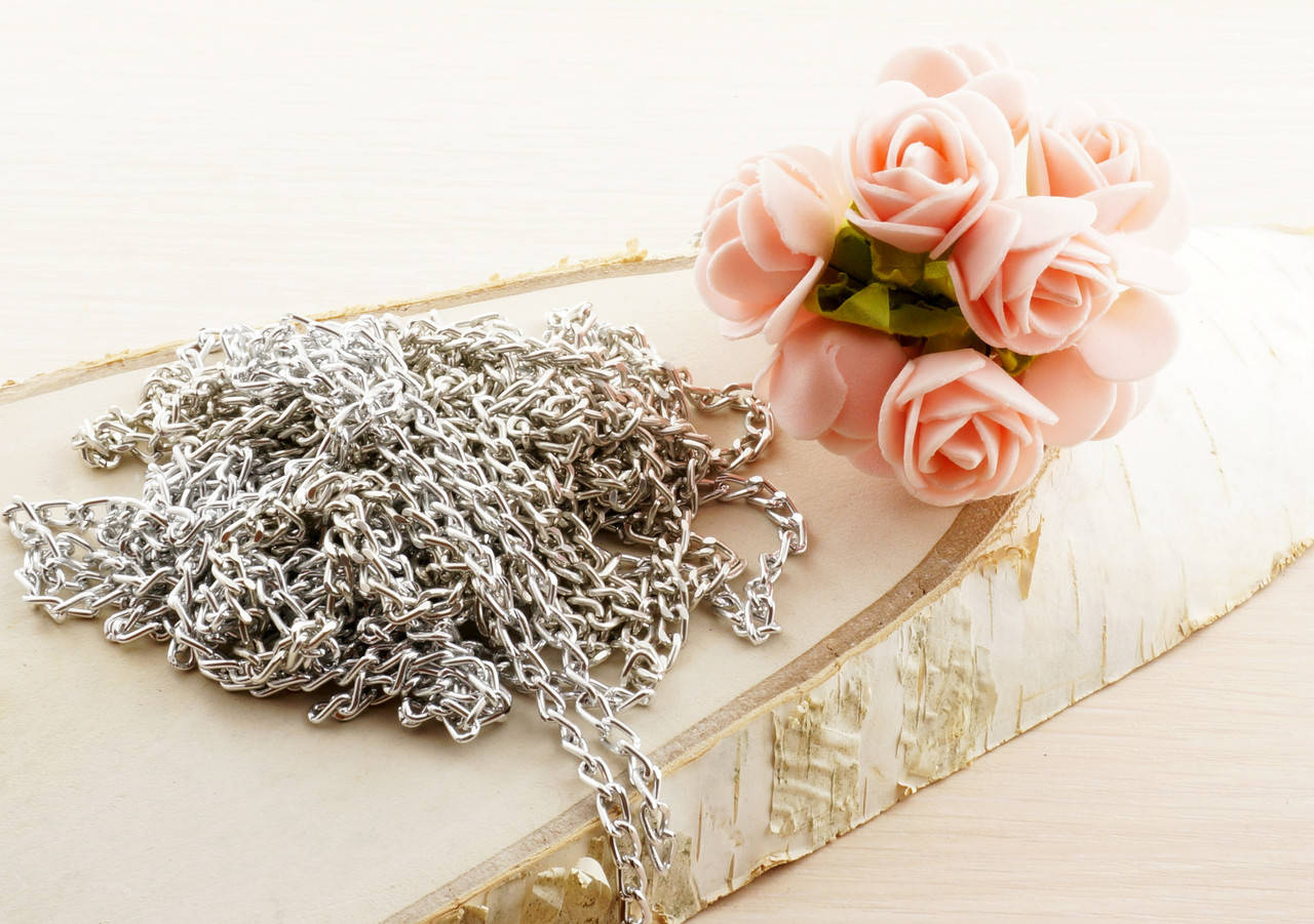 

Цепь метал серебро (3,5 мм) - 1 метр