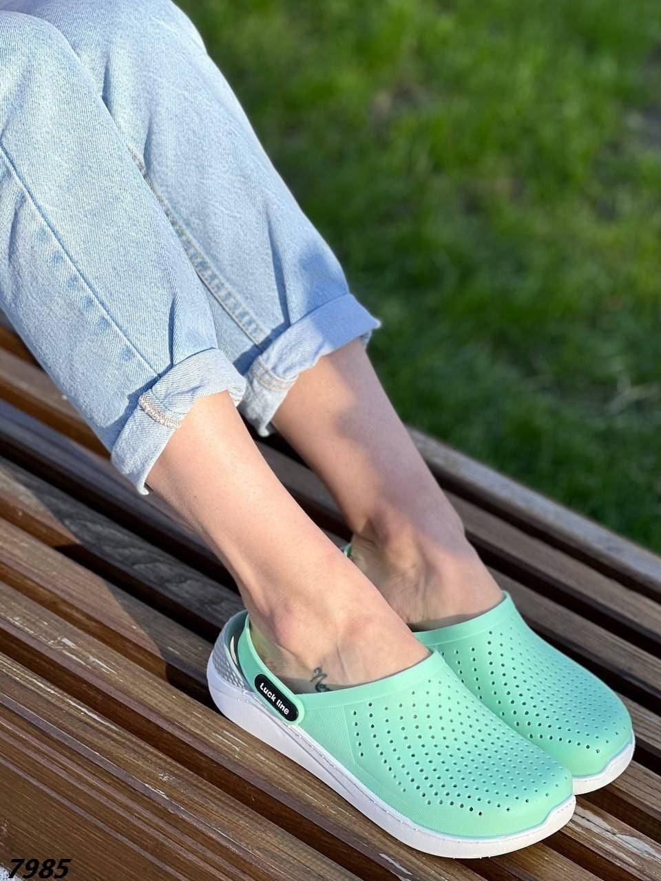 

Кроксы Crocs сабо женские мята