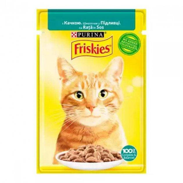 

Влажный корм Friskies для кошек с уткой, кусочки в соусе 85г*26шт