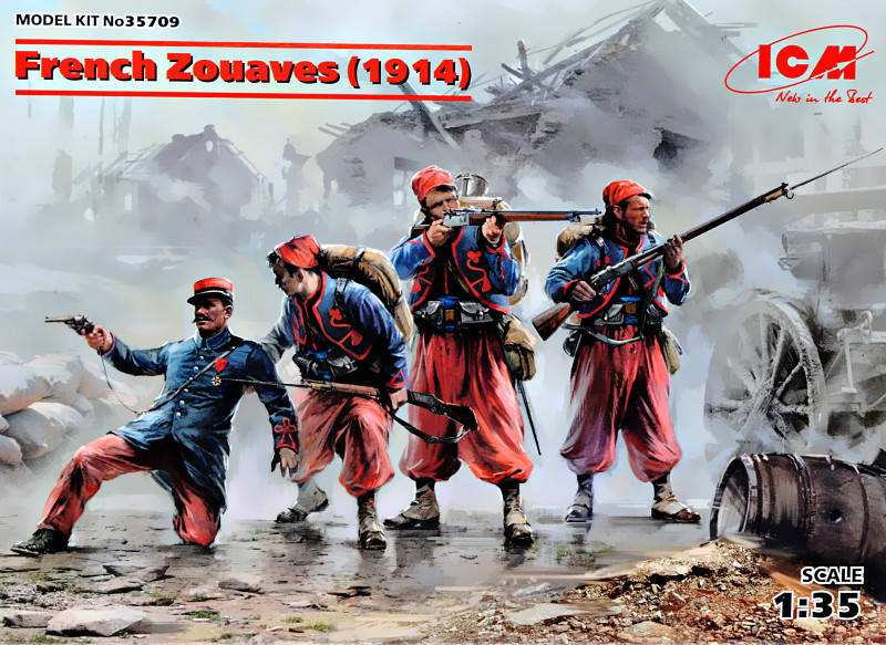 

Французские "Зуавы" (4 фигуры). Набор фигурок для сборки. 1/35 ICM 35709