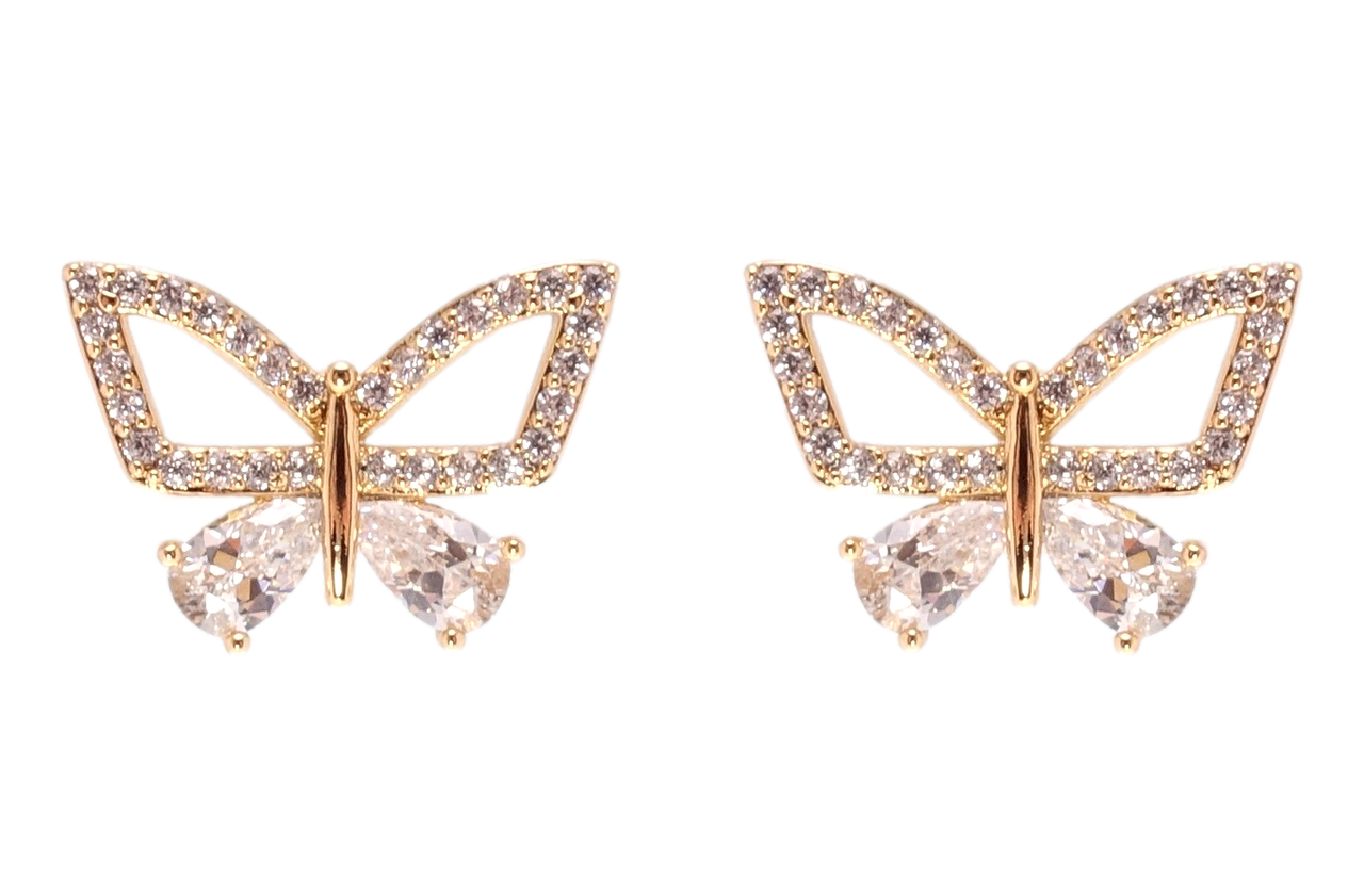 

Серьги Xuping QQMM Позолота 18K гвоздики (пусеты) "Бабочки с цирконием"
