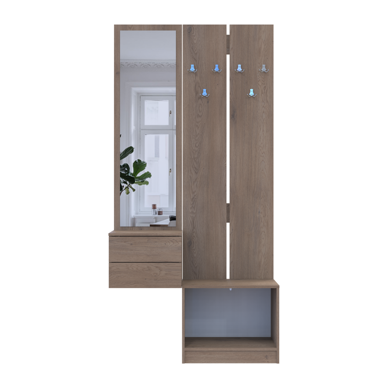 Передпокій Doros Сола 2+3 Канноло/Кашемір ДСП / дзеркало 105х40х215 (42005234) 5