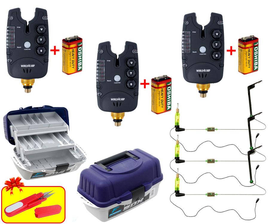 

Cигнализаторы поклевки Carp Pro Q5 3шт. + Свингера + Ящик + ПОДАРОК !