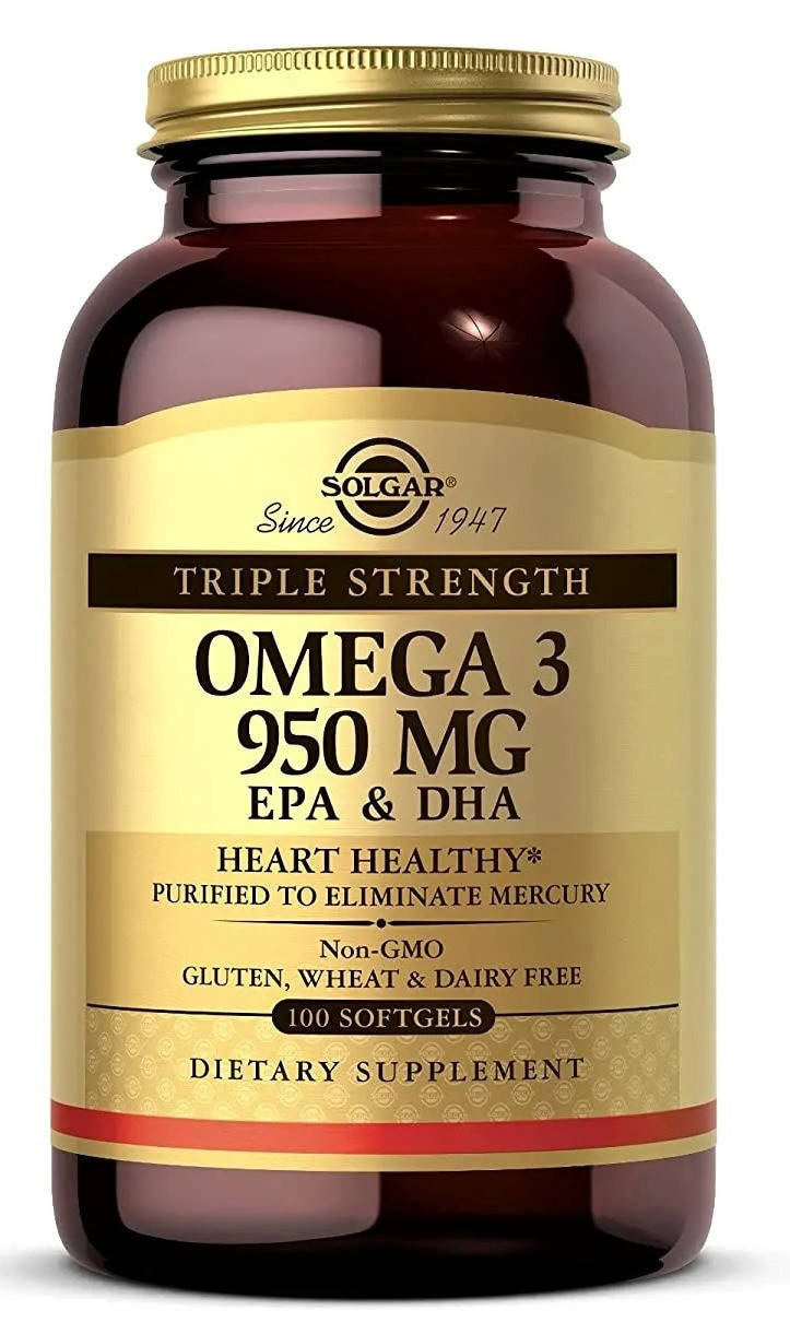 

Омега-3 Solgar рыбий жир, Omega-3 EPA & DHA, Triple Strength, 950 мг, 100 капсул