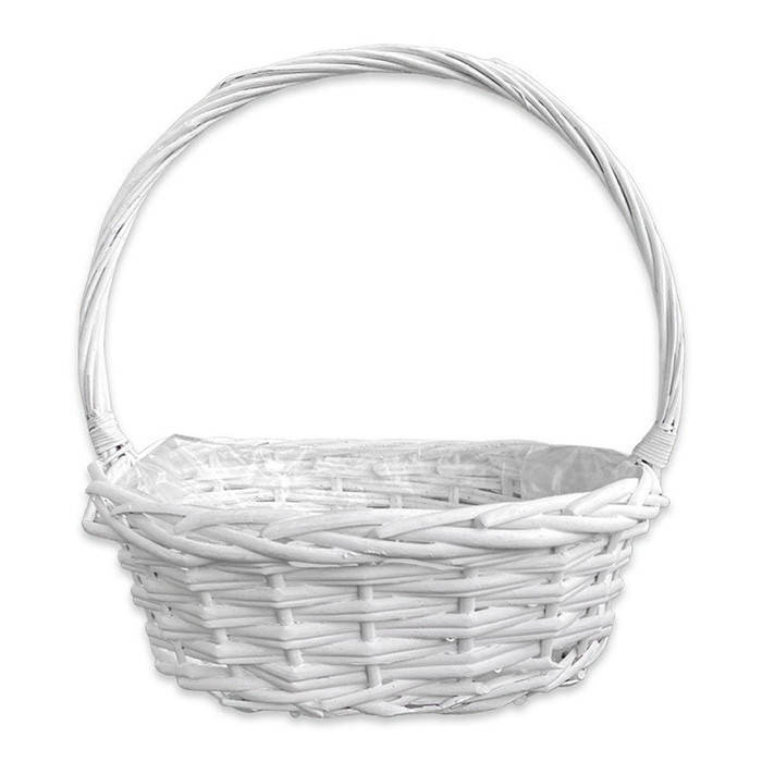 

Корзина из лозы 35х29см флористическая декоративная белая