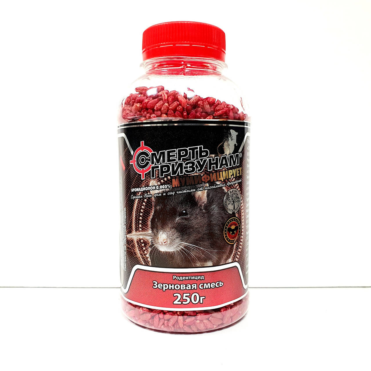 

Зерновая приманка от крыс и мышей Смерть Грызунам красный 250 г Агромакси 1596