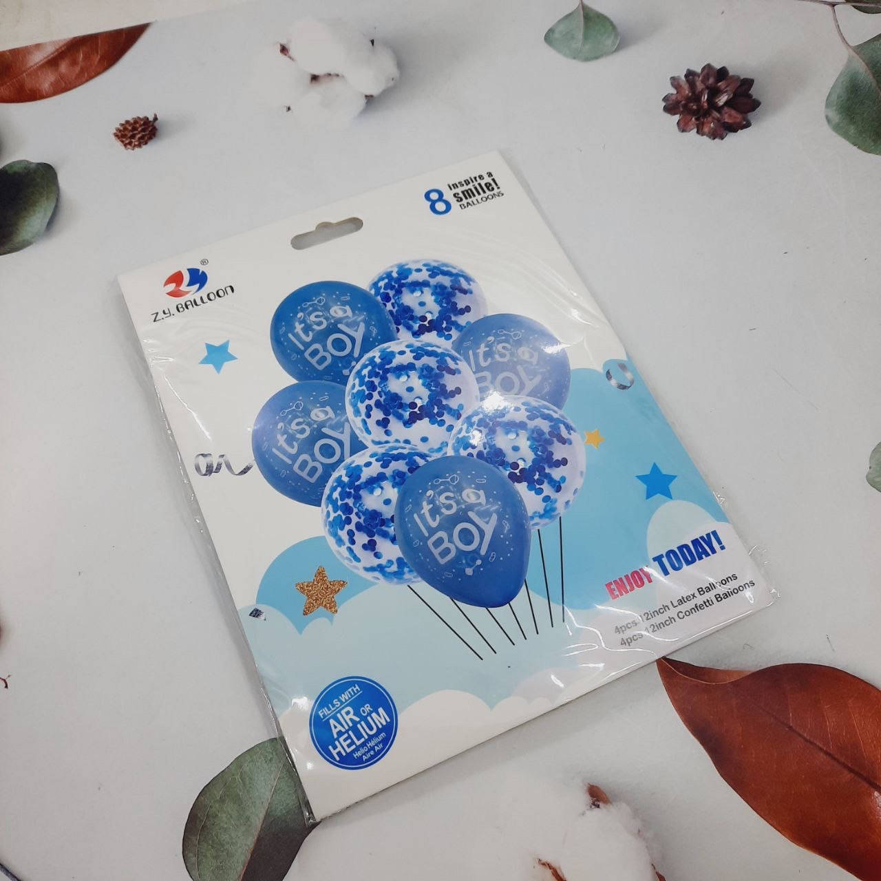 

Набор шаров ''ITS BOY'' 8 шт по 30 см, Разные цвета