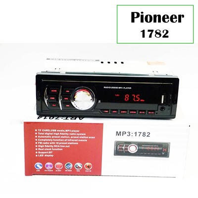 

Автомагнитола 1 DIN Pioneer 1782 ISO LED дисплей MP3 FM USB microSD AUX | Штатная авто магнитола в машину