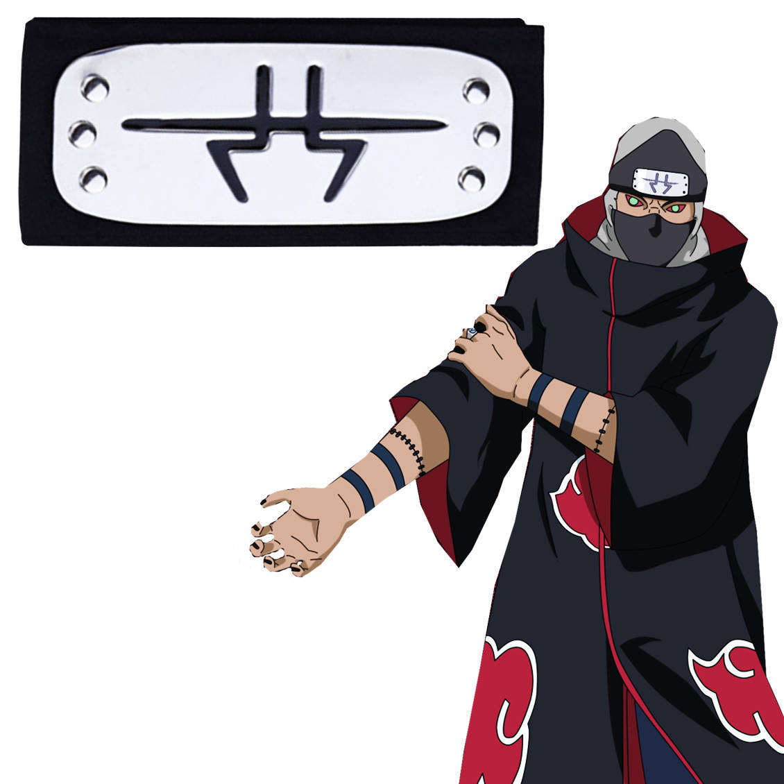 

Повязка Наруто Naruto Акацуки - Какузу из Деревни Скрытой В Водопаде, cosplay Naruto