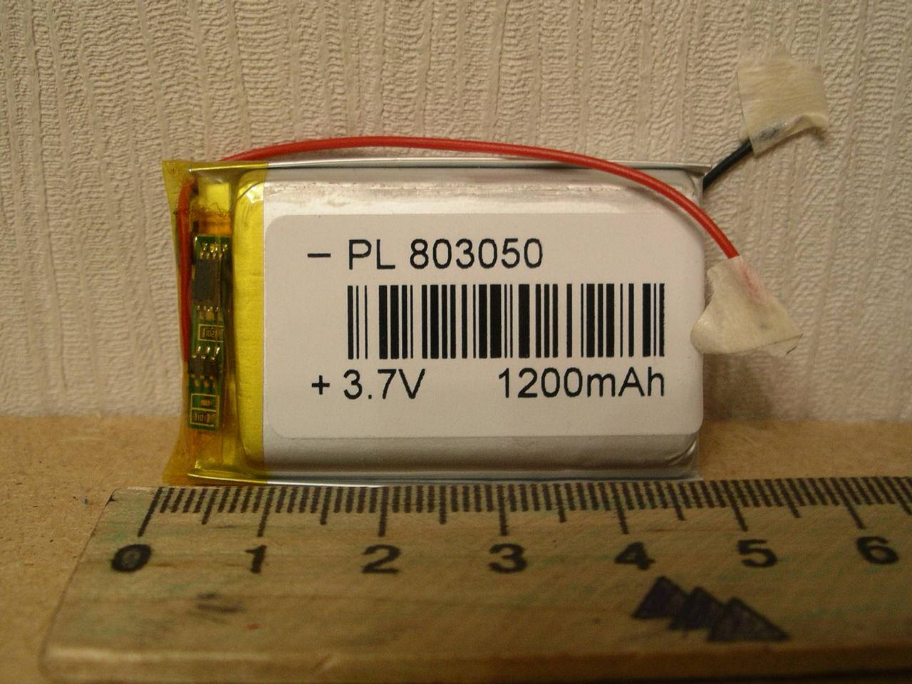 

Аккумулятор Li-pol 803050 , 1200mAh 3.7V литий-полимерный