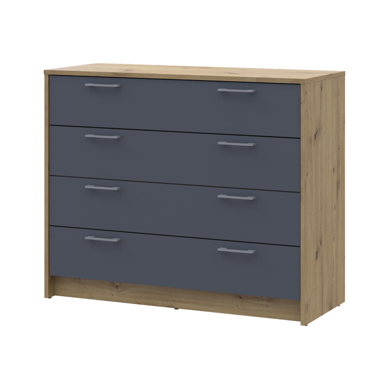 Комод Doros Ронді Дуб Артізан/Графіт 4 шухляди 100х40х82 (41516186)