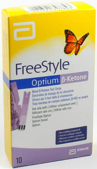 

Тест-полоски Фристайл Оптиум Кетоны (Optium β-Ketone) - 10 шт.