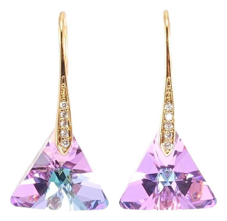 

Серьги Xuping Позолота 18K с кр-ми Swarovski французский замок "Кристальные треугольники Paradise Shine"