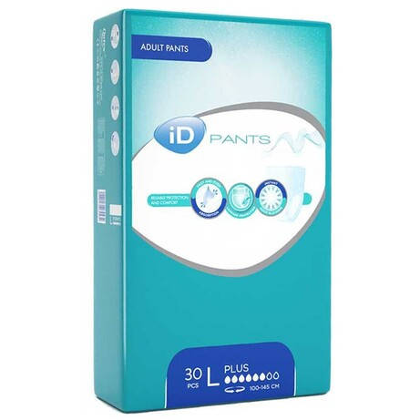 

Впитывающие трусы-подгузники для взрослых ID Pants Plus 3 Large 30 шт.
