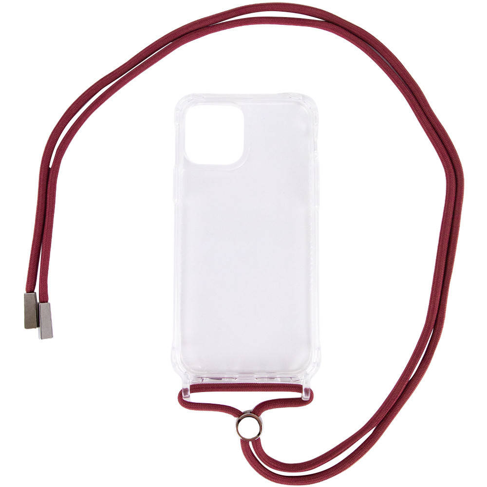 

Чехол TPU Crossbody Transparent для Apple iPhone 12 Pro Max (6.7"), Бирюзовый
