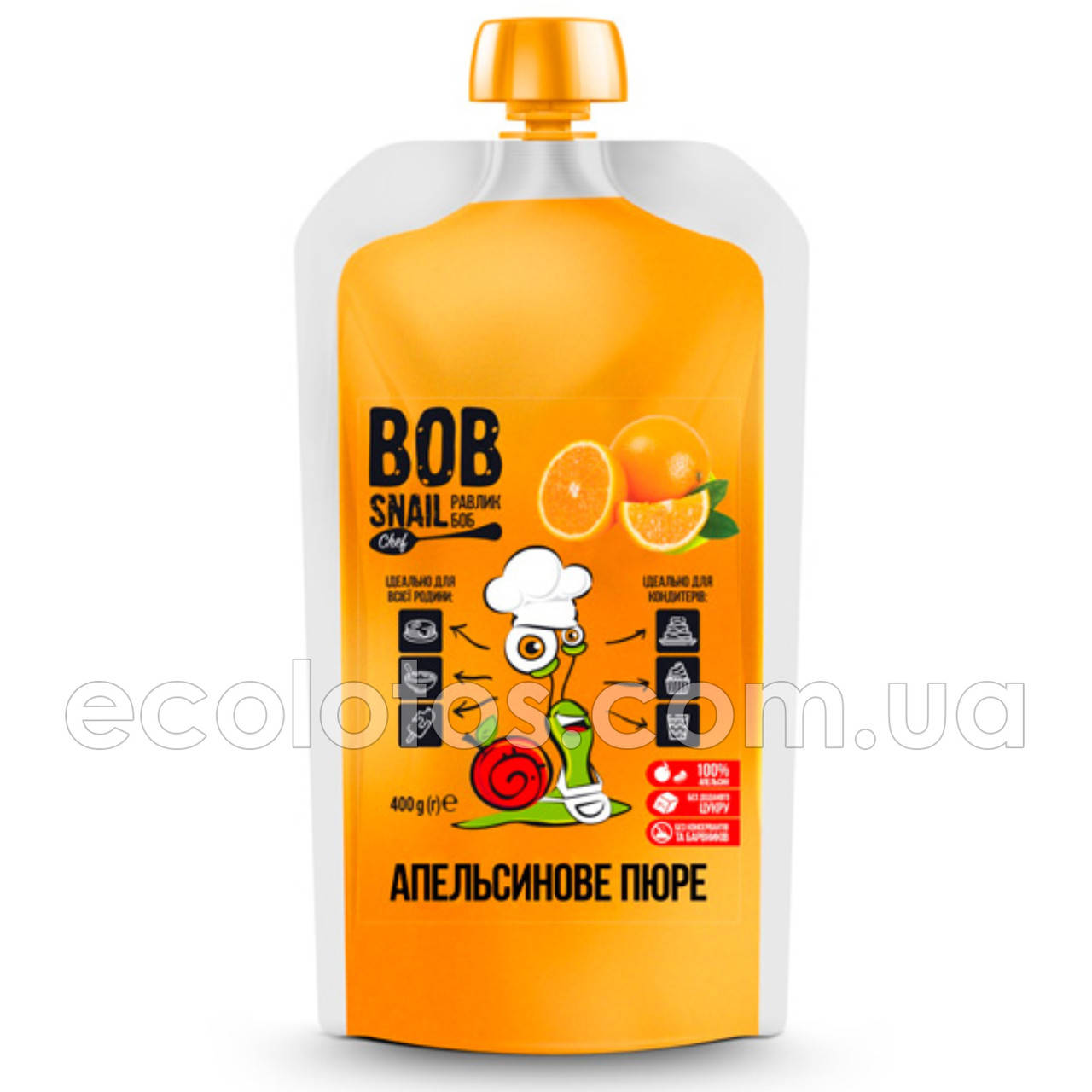 

Апельсиновое пюре пюре без сахара "Bob Snail" 400 г