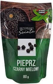 

Перец черный молотый Pieprz Swiata Czarny Mielony, 80г, Польша в пакете с застежкой
