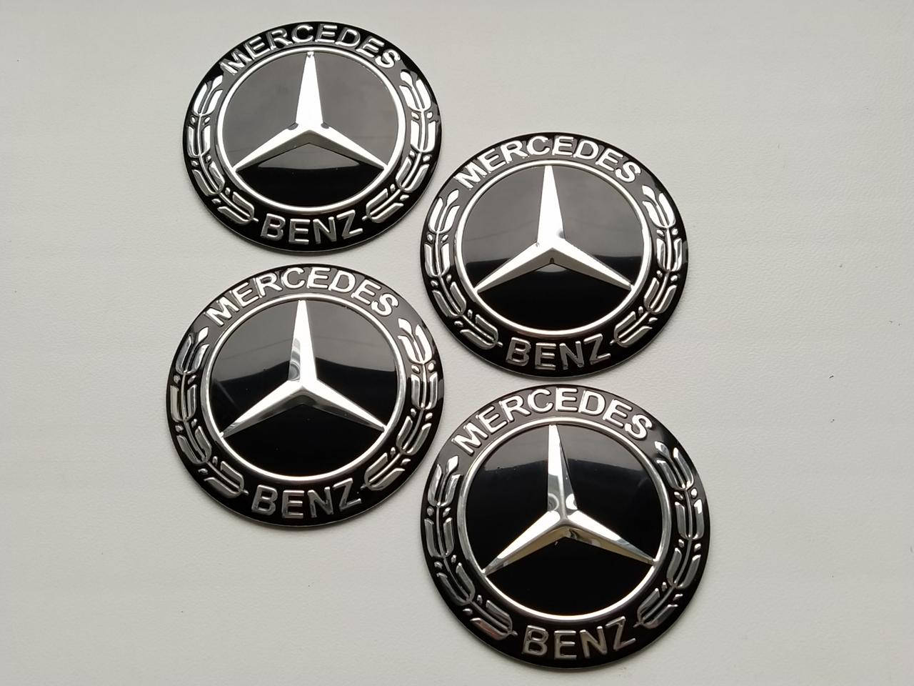

Наклейка на колпачок/заглушку Mercedes-Benz 56 мм. Черные Комплект/4шт., Черный