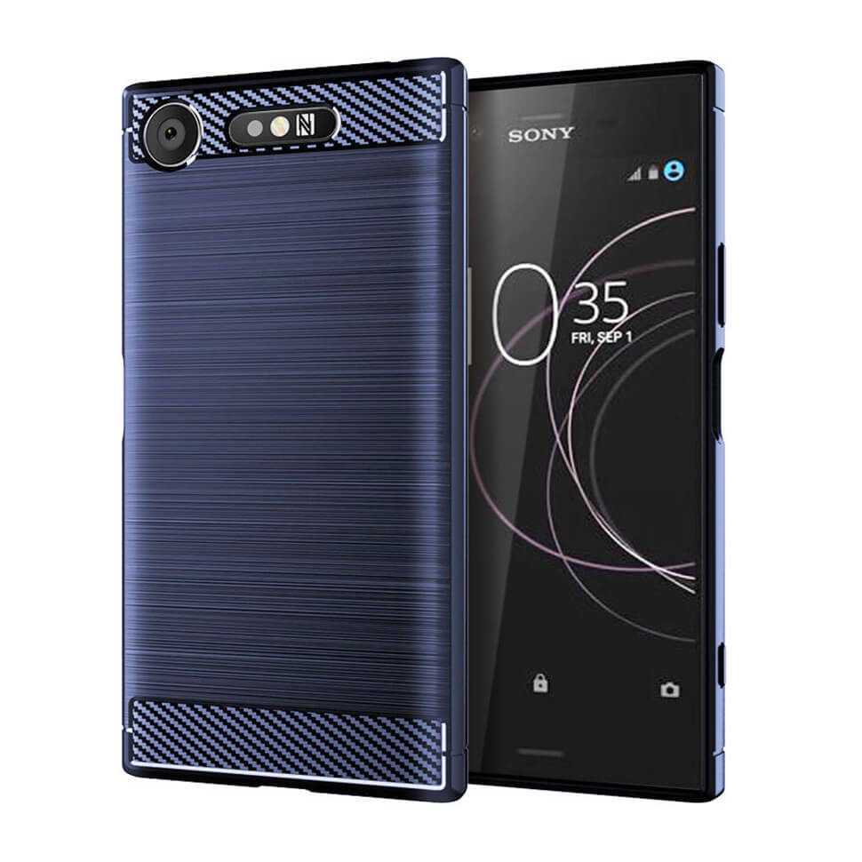 

Чехол Lenuo Carbon Fiber для Sony Xperia XZ1 (G8342) Navy Blue, Темно-синий