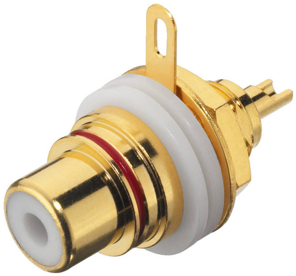 

Аппаратные гнезда RCA с фторопластовым изолятором Monacor T-710GI