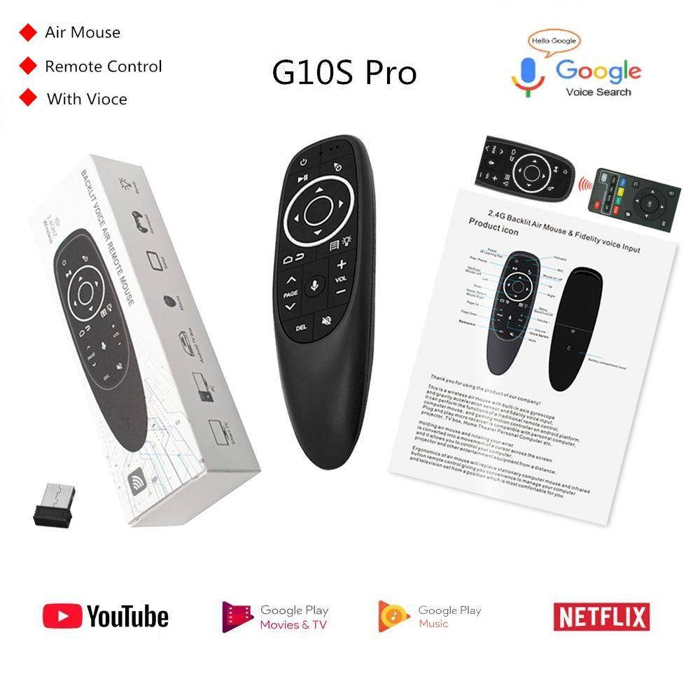 

Аеропульт G10S Pro Air Mouse Гироскоп Повітряна мишка Wireless Android TV BOX, Черный