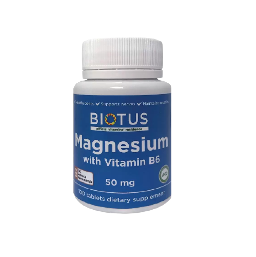 

Магний и витамин В6, Magnesium with Vitamin B6, Biotus, 100 таблеток (BIO-530210)