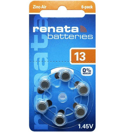 

Батарейки Renata ZA13 для слуховых аппаратов (6 шт)
