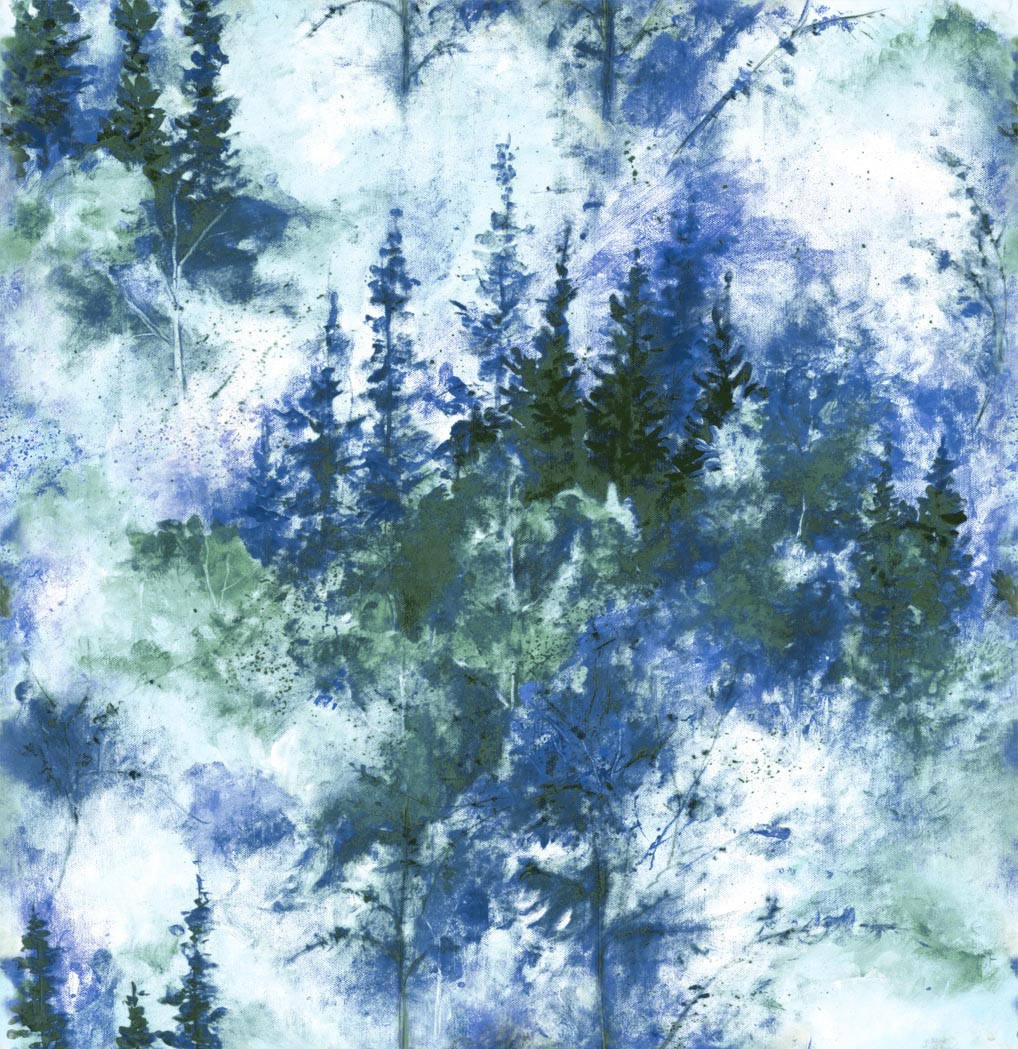 

Обои бумажные VIP Лес синий 40504