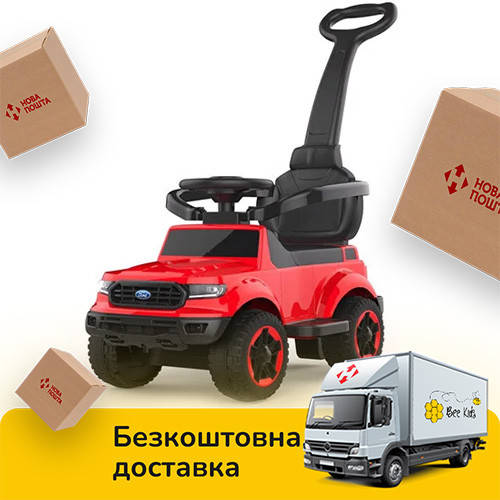 

Детский электромобиль (мотор 25W, 6V4AH) Джип Bambi M 4564B-3 Красный | Каталка-толокар с родительской ручкой